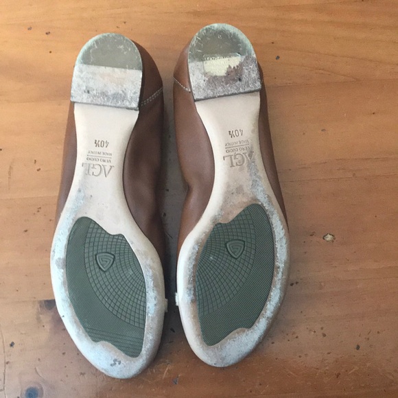 AGL black and brown leather flats size 10 - Picture 5 of 6